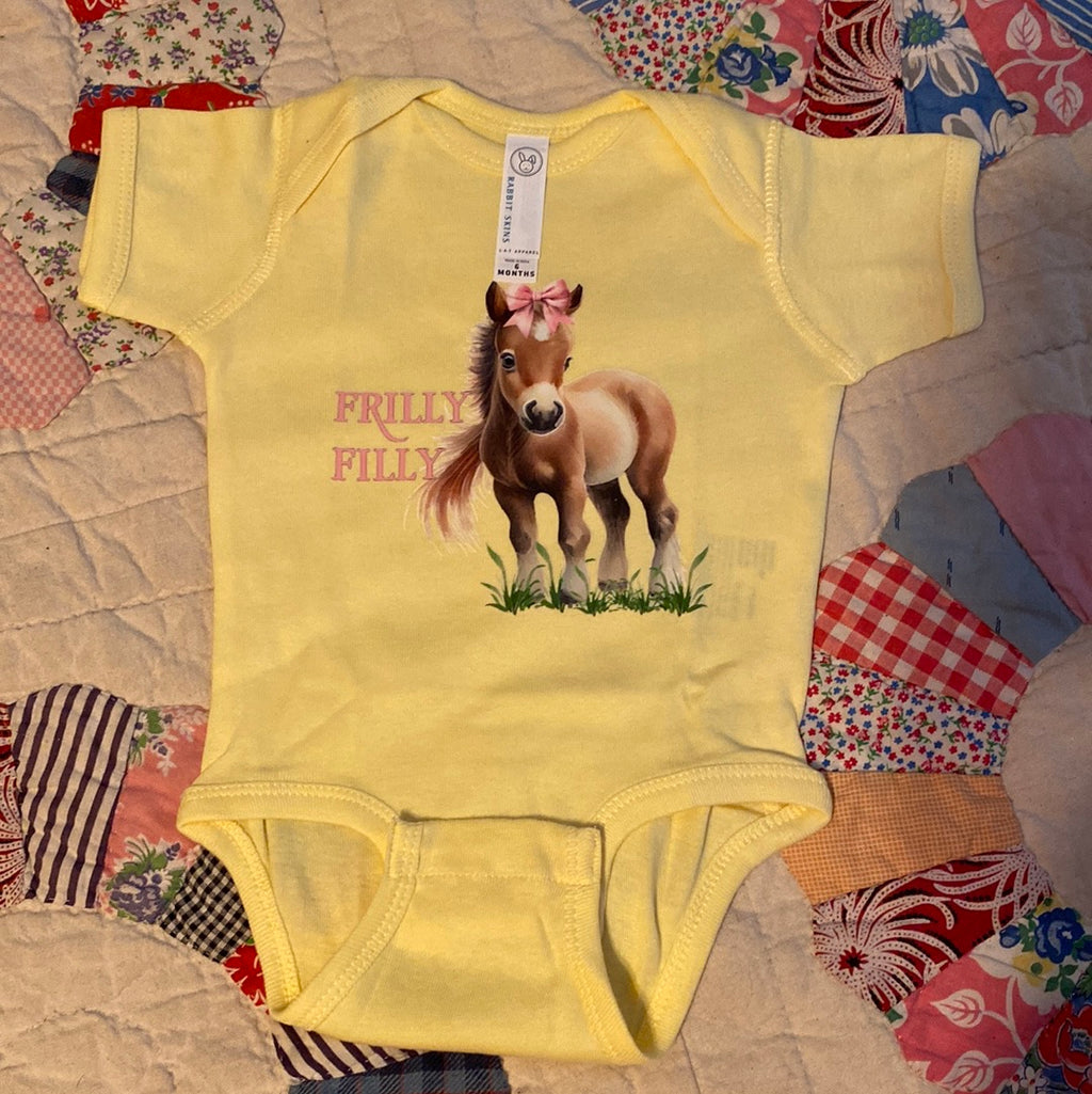 *INFANT* Frilly Filly onesie