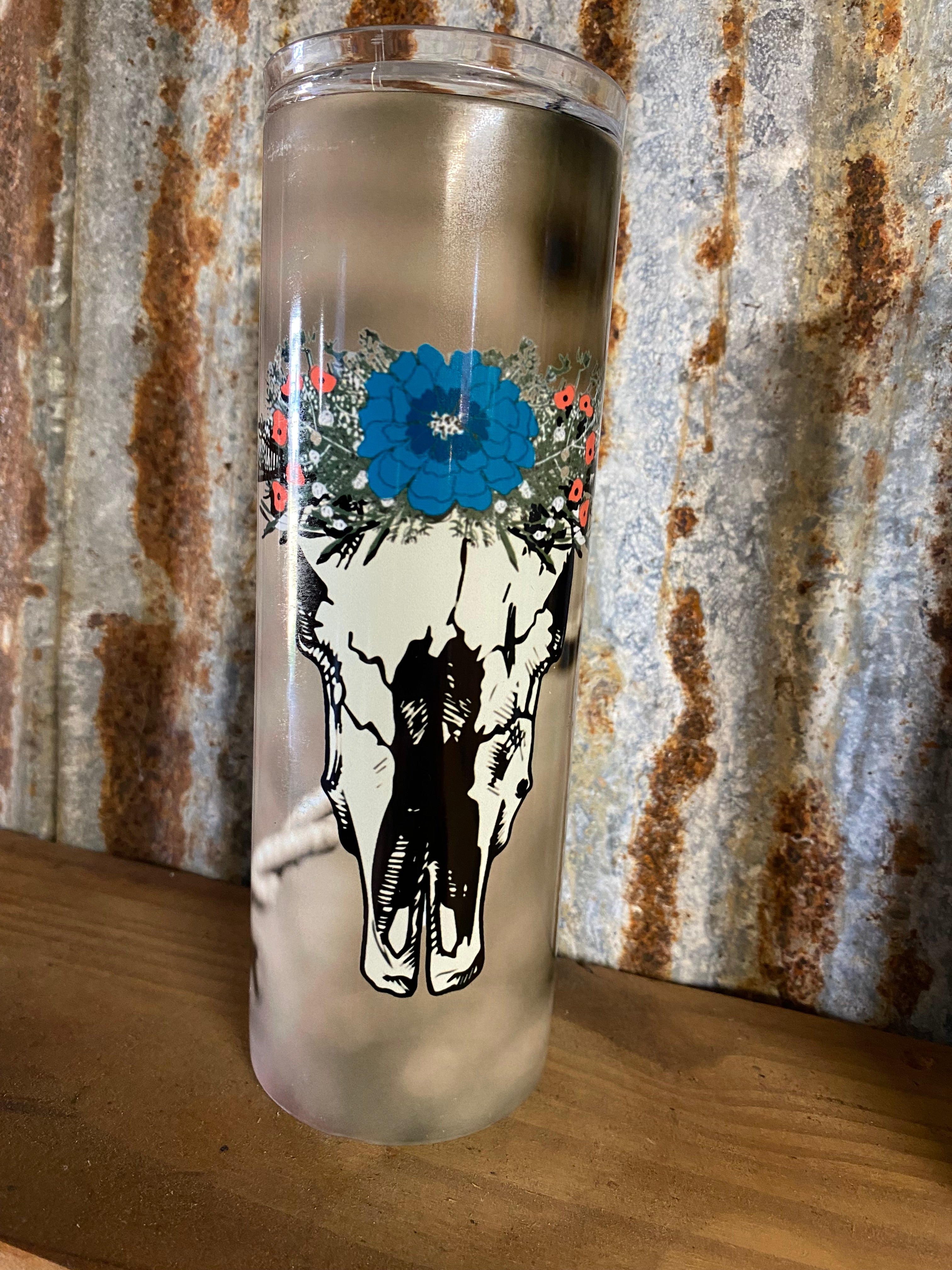 Flower/Skull tumbler