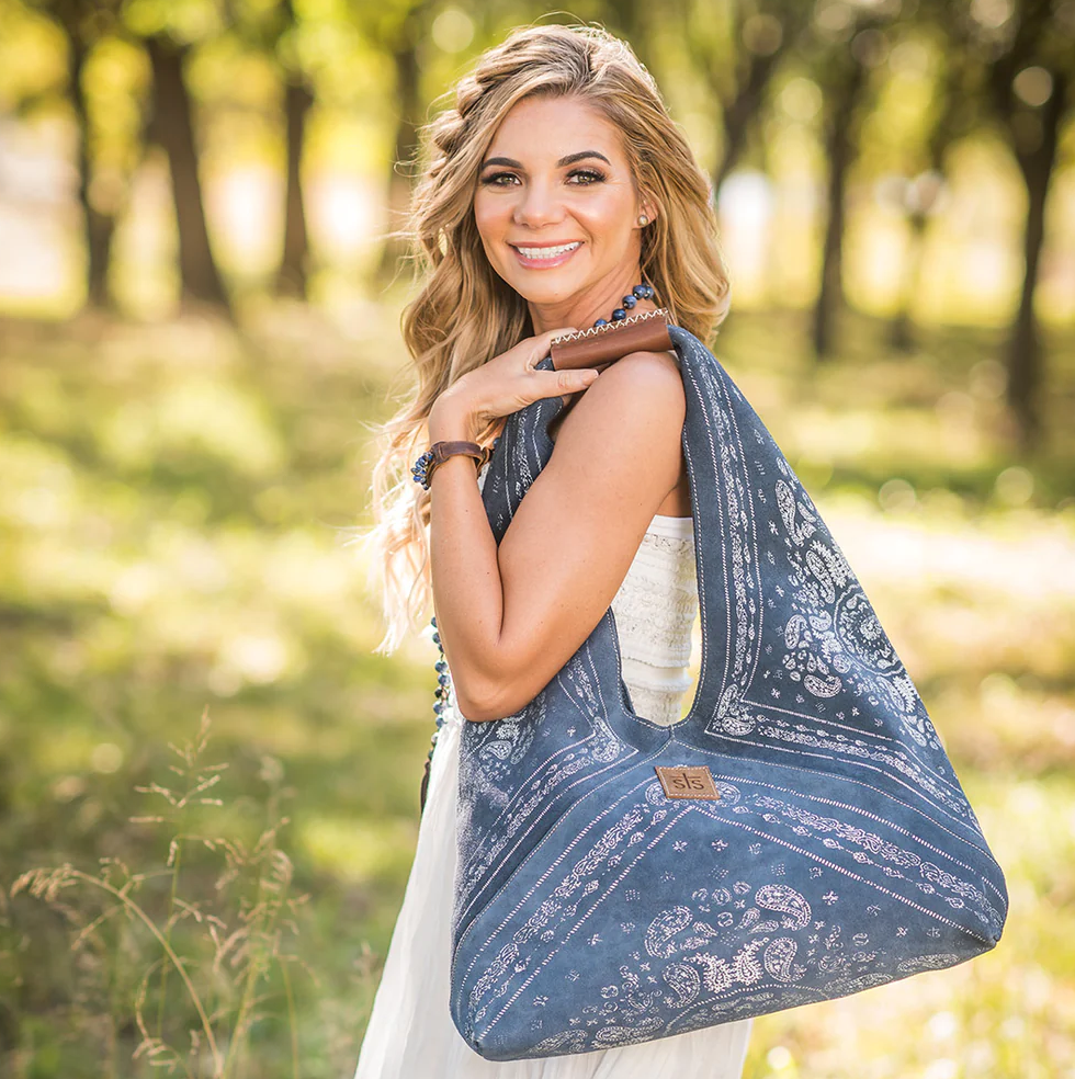 Ranchy Life Hobo Bag on model from sTs Bandana collection