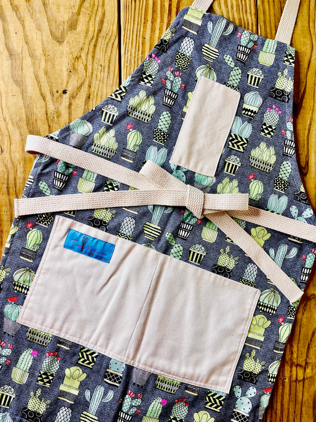 Ranchy Life Chloe Catcus cotton apron by Two Medium Sized Ladies