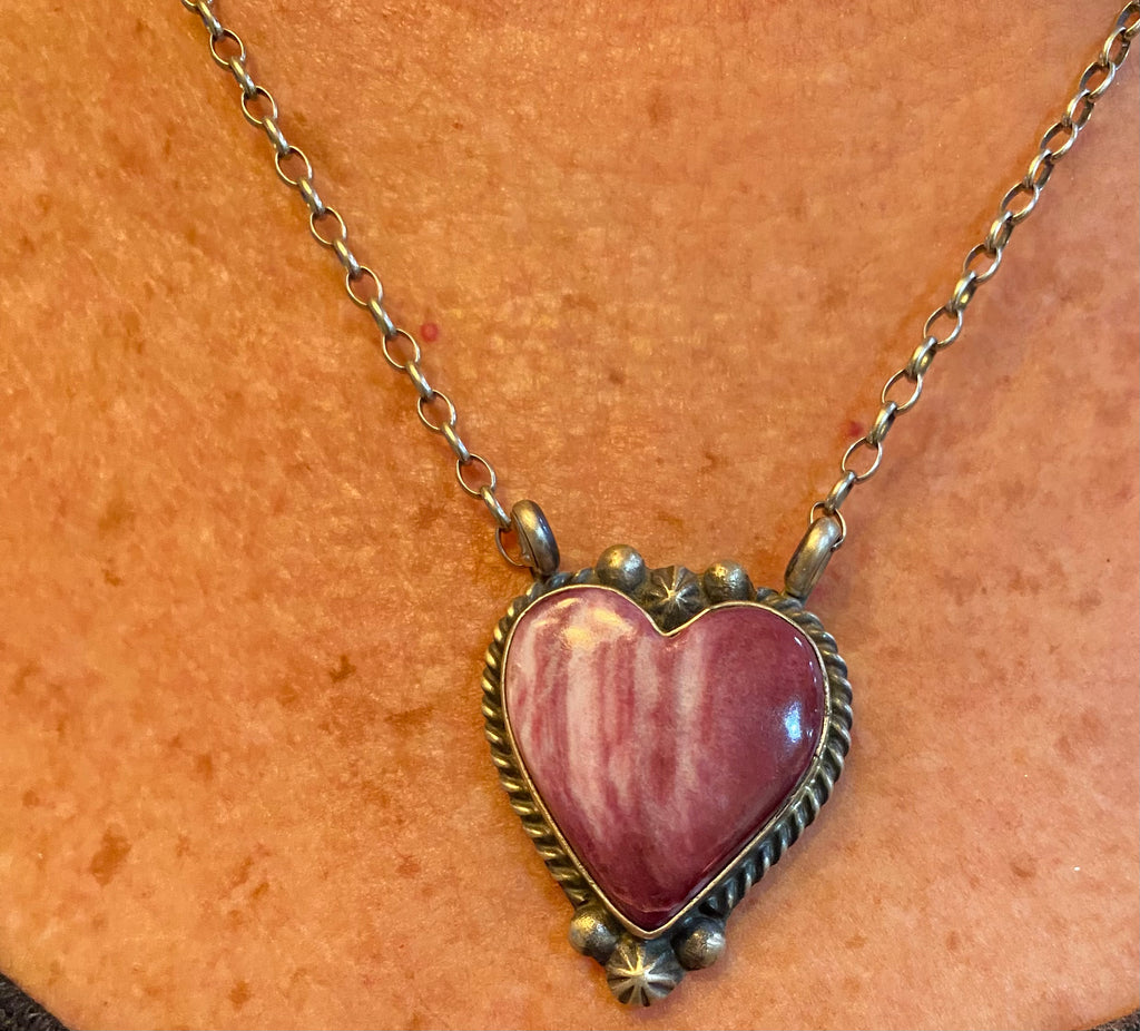 Purple Spiny Heart Oyster Heart Silver-plate Necklace
