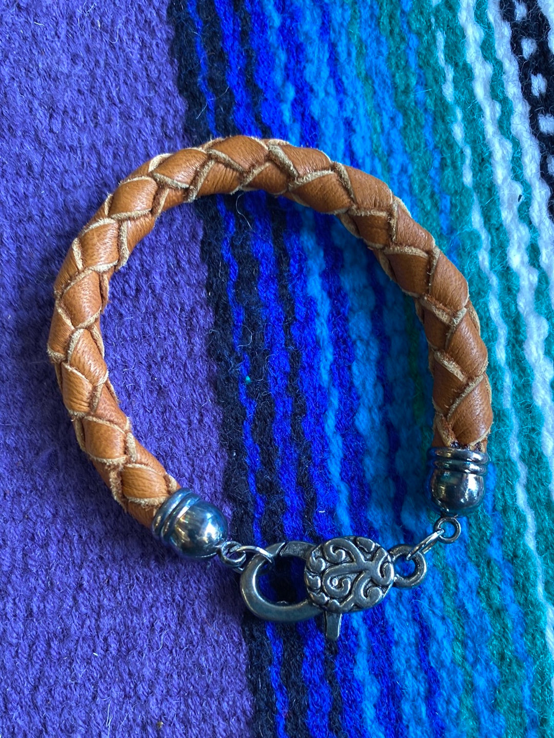 Braided leather bracelet