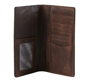 Ranchy Life Westward Collection Checkbook Wallet sTs ranchwear open view