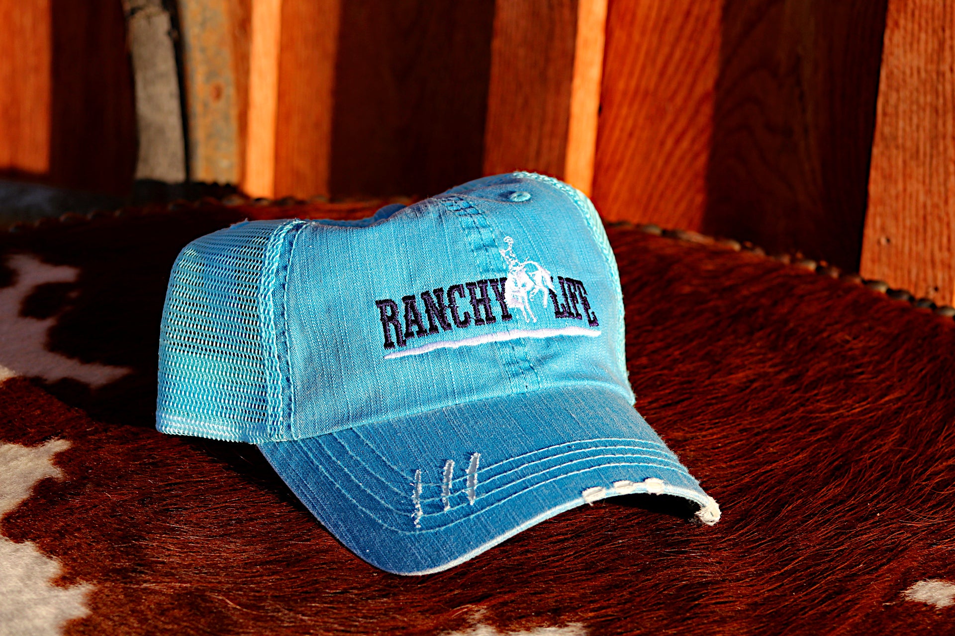 Ranchy Life Bronc Blue Low Crown Snap Back Cap