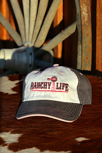 Ranchy Life Windmill Pink, White, and Grey Low Crown Cap
